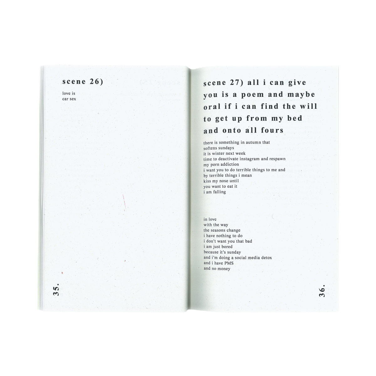 nmp.15 ~ YEARNING AT THE OPERA BAR — Jessica Rose Pearson — 2023, english  —  chicago screw, exposed spine, soft cover — 60 pages 148 x 210 mm First edition, edition of 120, numbered.